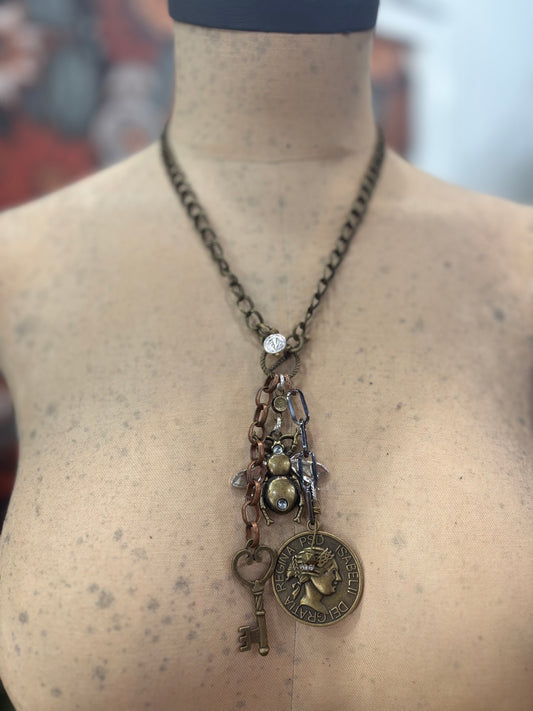 Regal Bee Charm Necklace