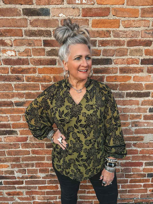 Make Your Mark Velvet Burnout Top