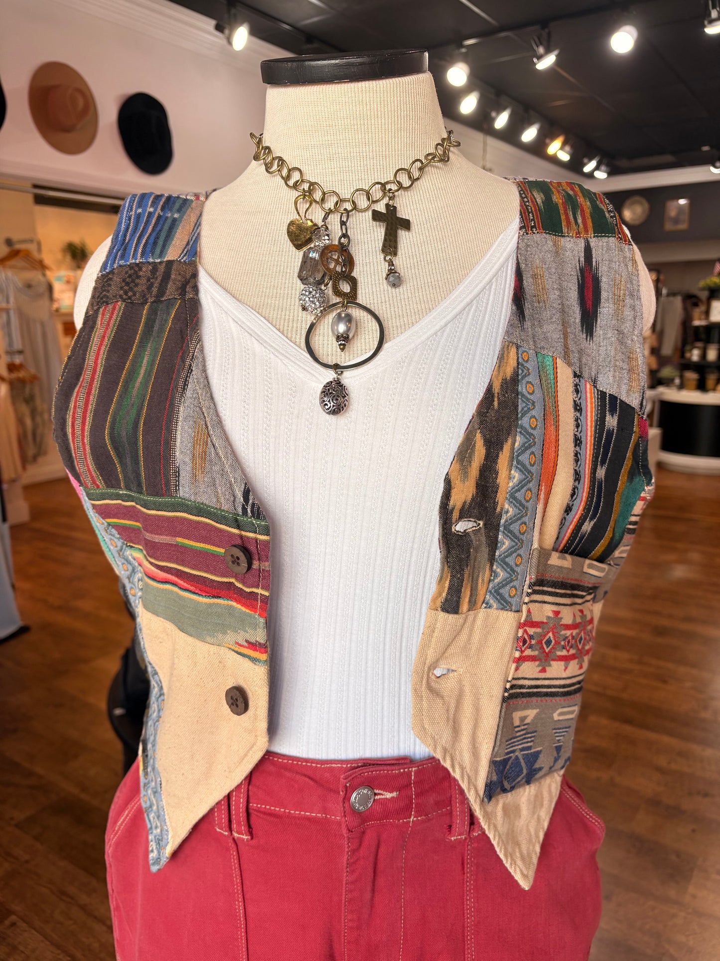 Jaded Gypsy Balinese Walks Vest - Stripe