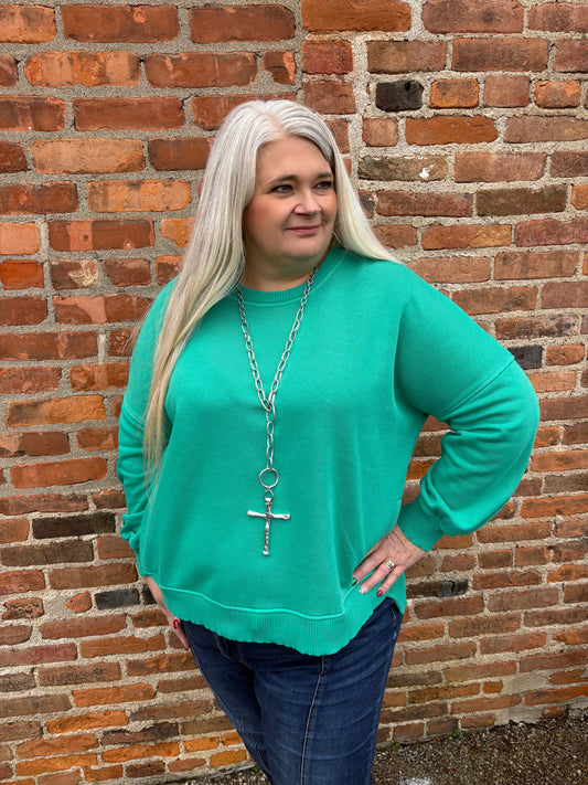Never Looking Back Pullover ~Bright Green