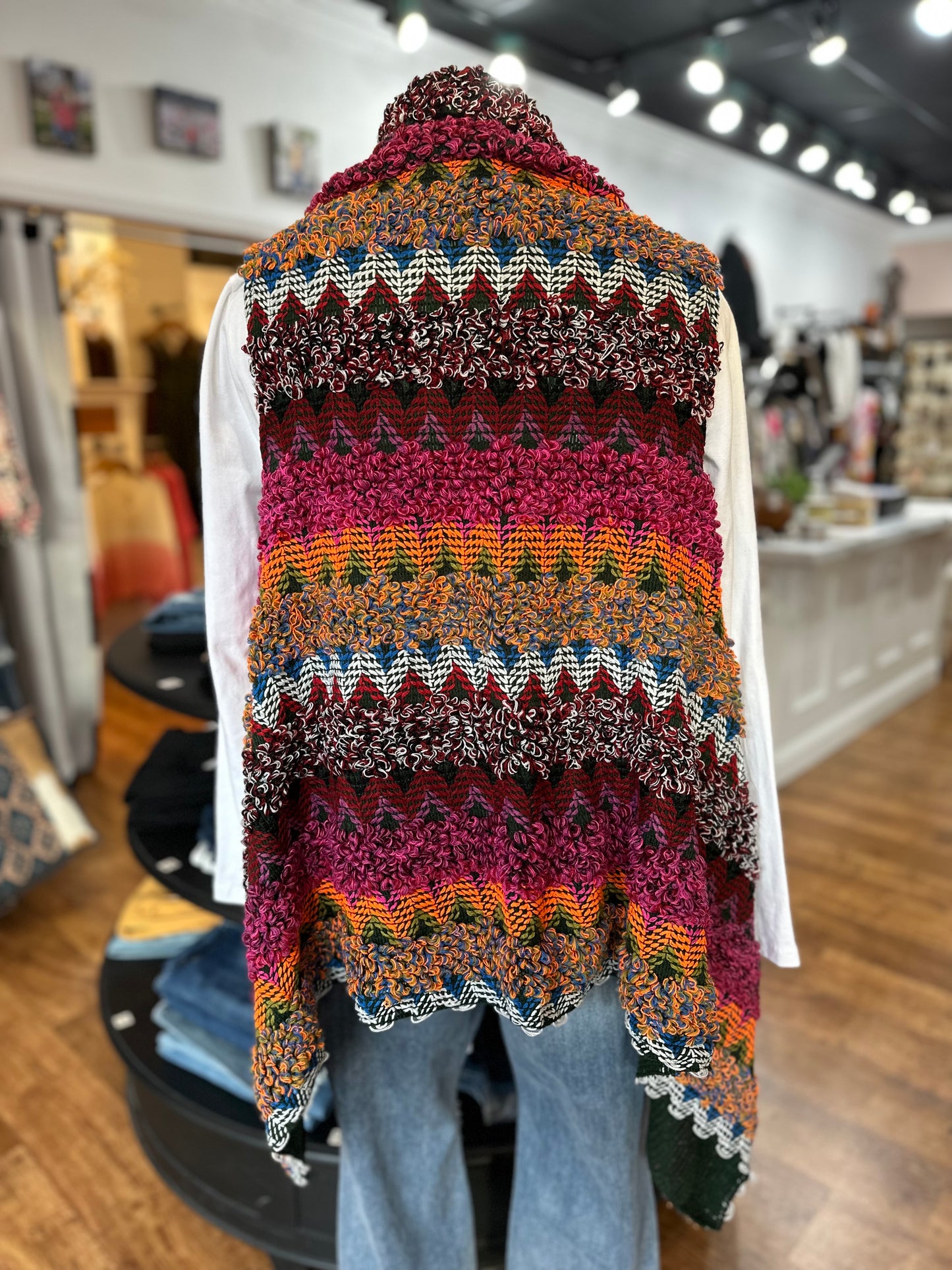 You'll See Multi Color Chevron Vest