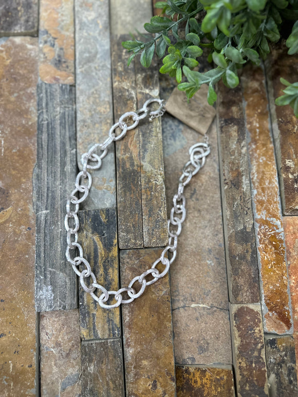 Always Blessed Chain Link Necklace ~ Silver