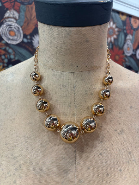 Belle Of The Ball Gold Beaded Necklace