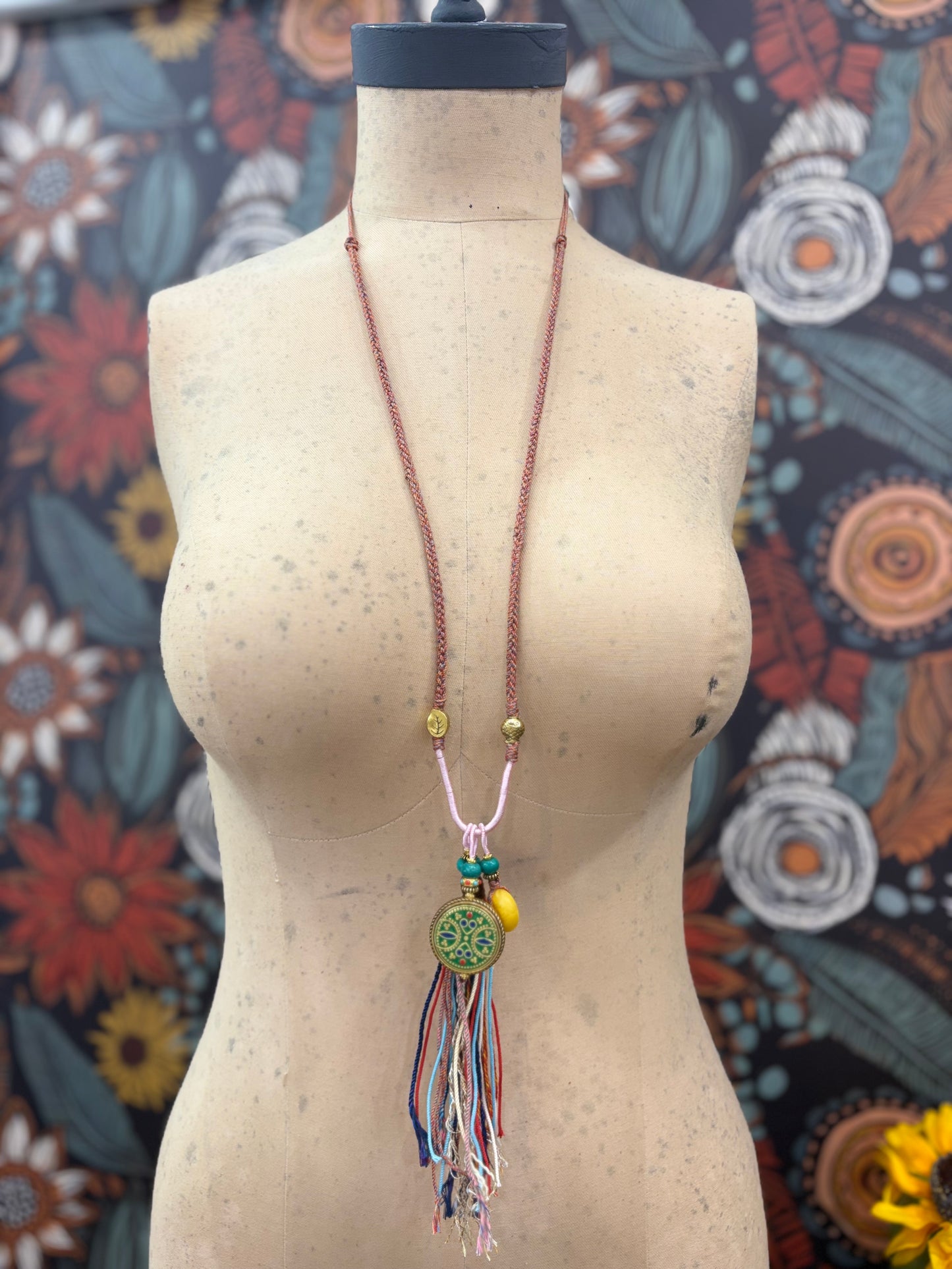 Handwoven Tibetan Style Pendant Necklace