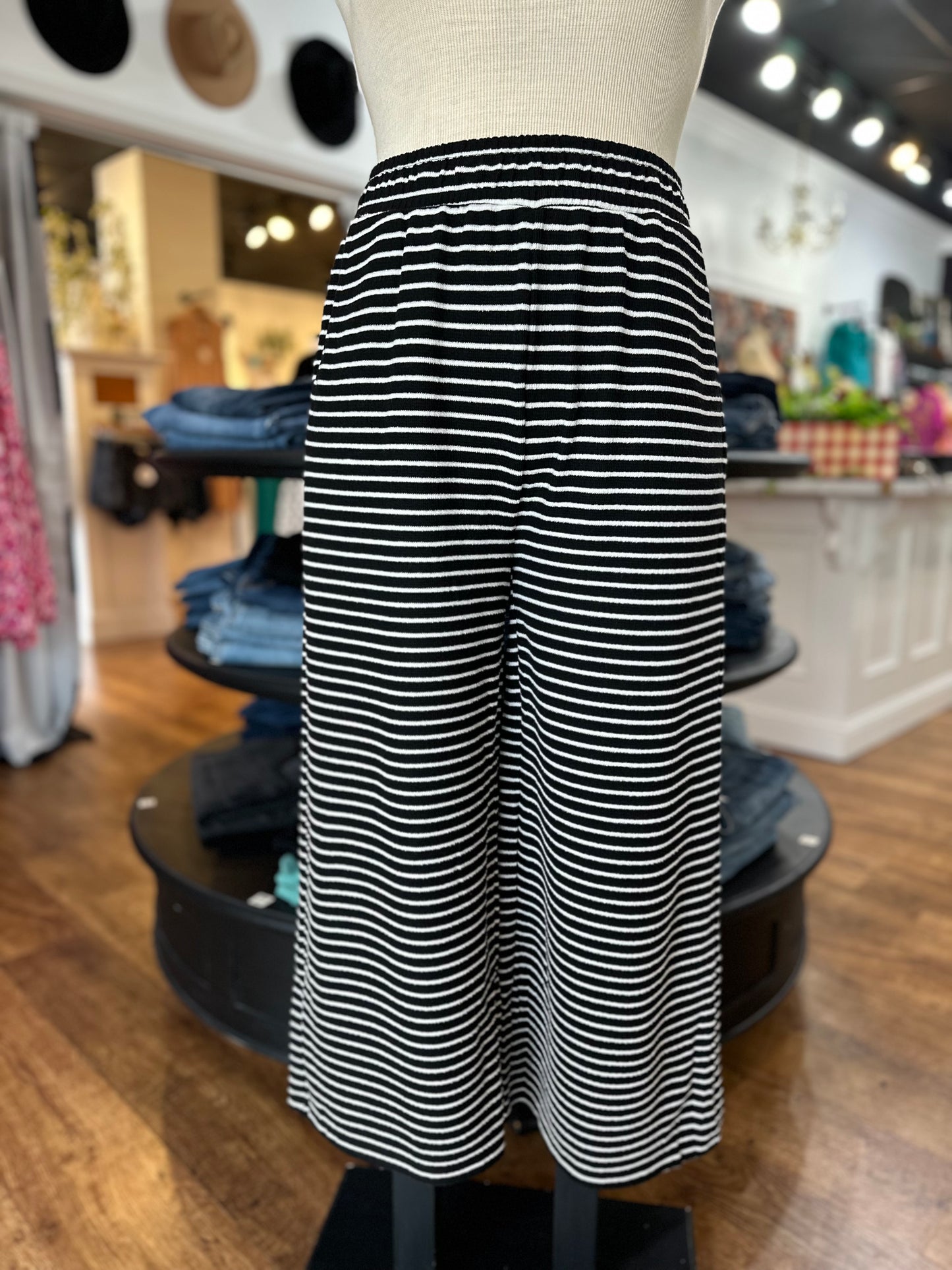 Stay In The Know Striped Cropped Pants