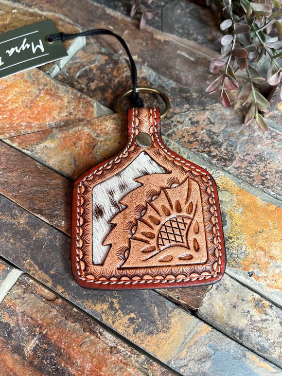 Myra Lessie's Hand-Tooled Leather Key Fob