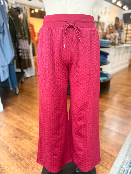 Off Duty Textured Wide Leg Pants