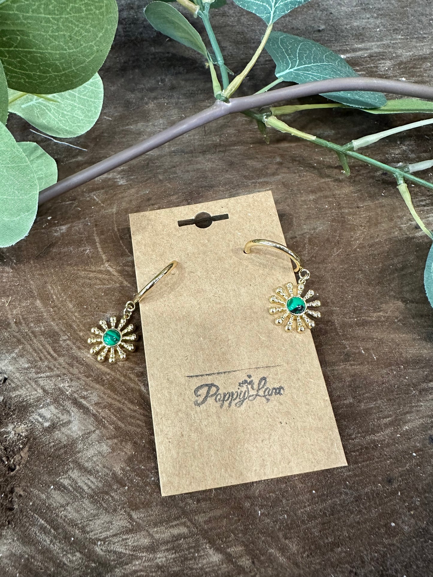 Wanting More Floral Gem Hoop Earrings