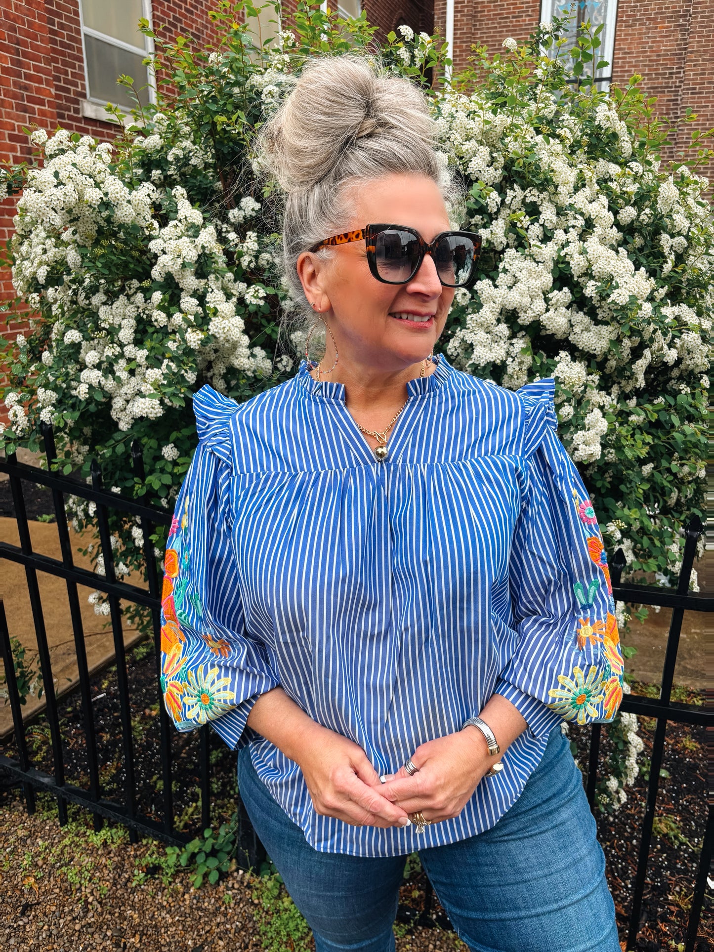 Endearing Romance Floral Sleeve Top