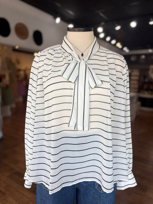 What's Poppin' Striped Blouse