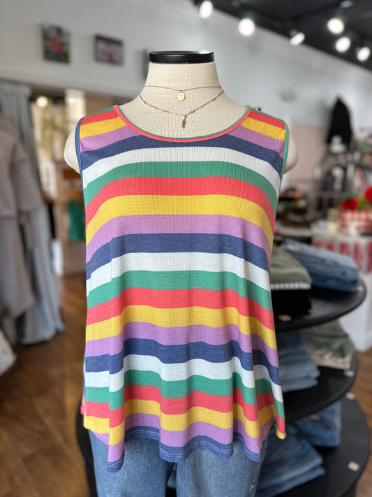 Sweet Attention Striped Tank ~ Multi