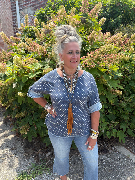 Playful Dot 3/4 Sleeve Top