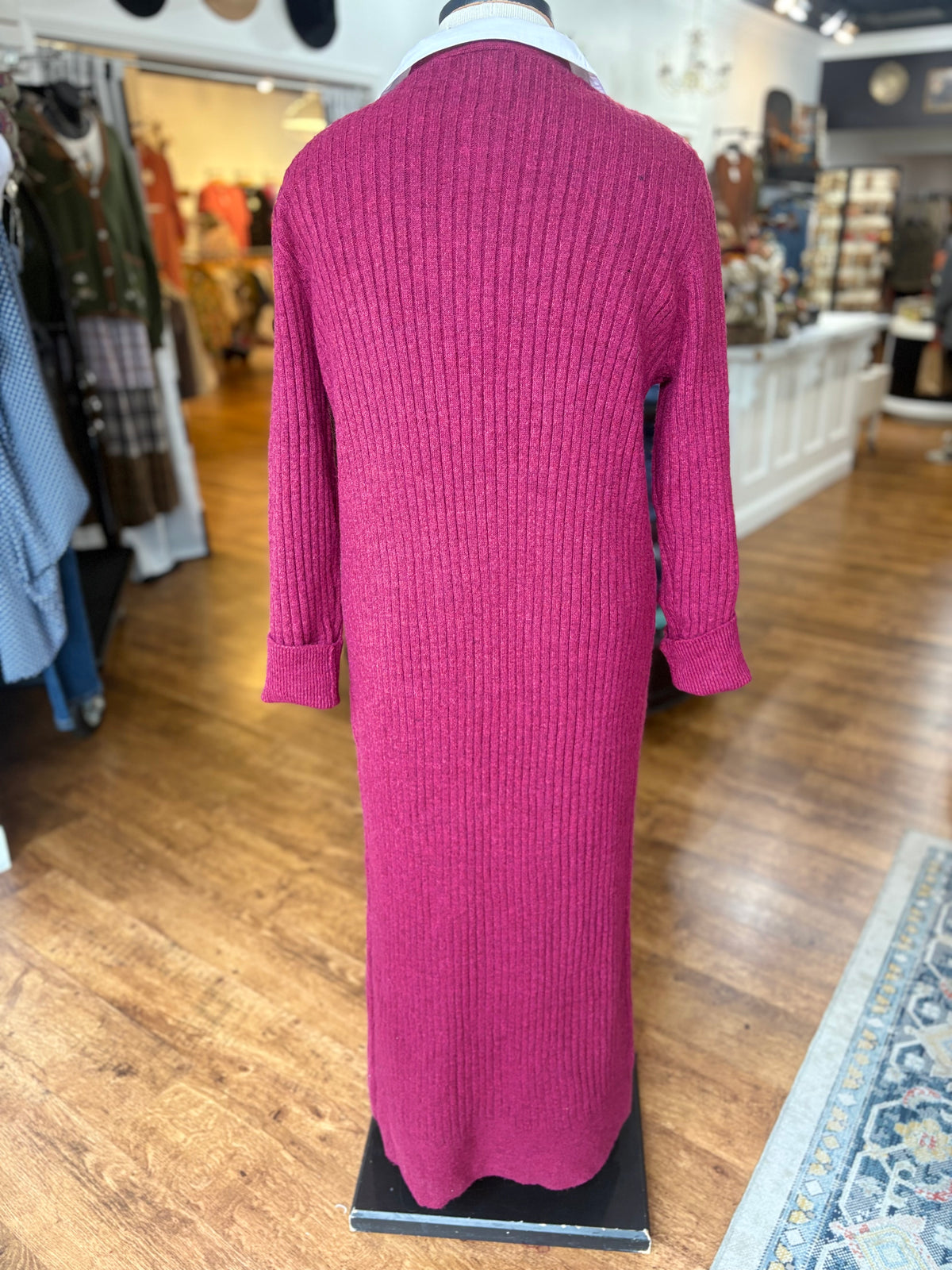 Filled With Hope Duster Cardigan ~ Wine
