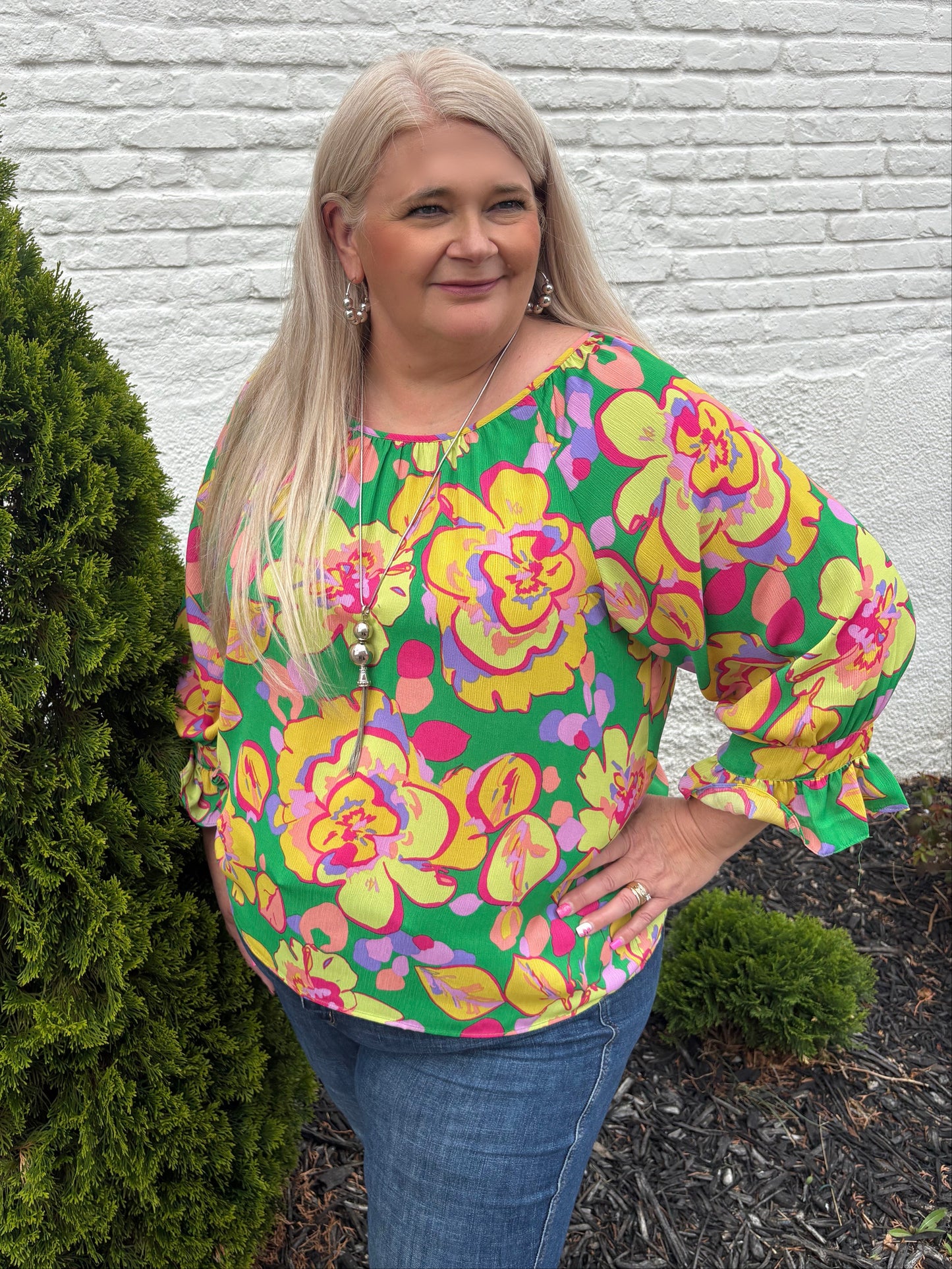 Getting Better Floral Satin Top