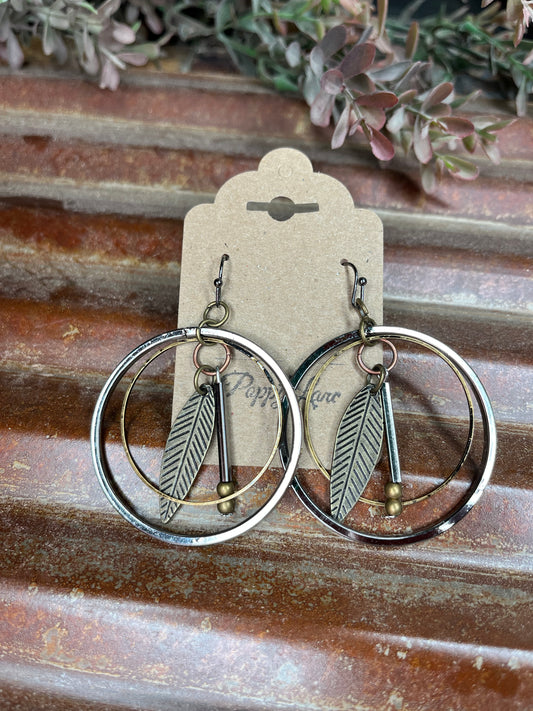 Mystic Skies Feather Hoop Earrings