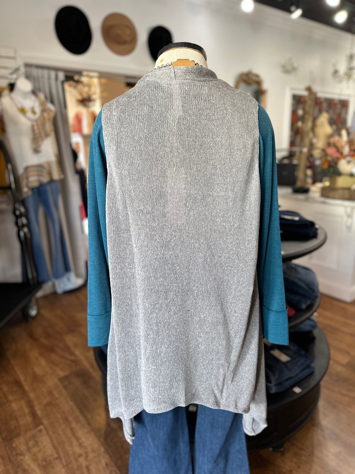 Halfway There Sleeveless Vest ~ Soft Grey