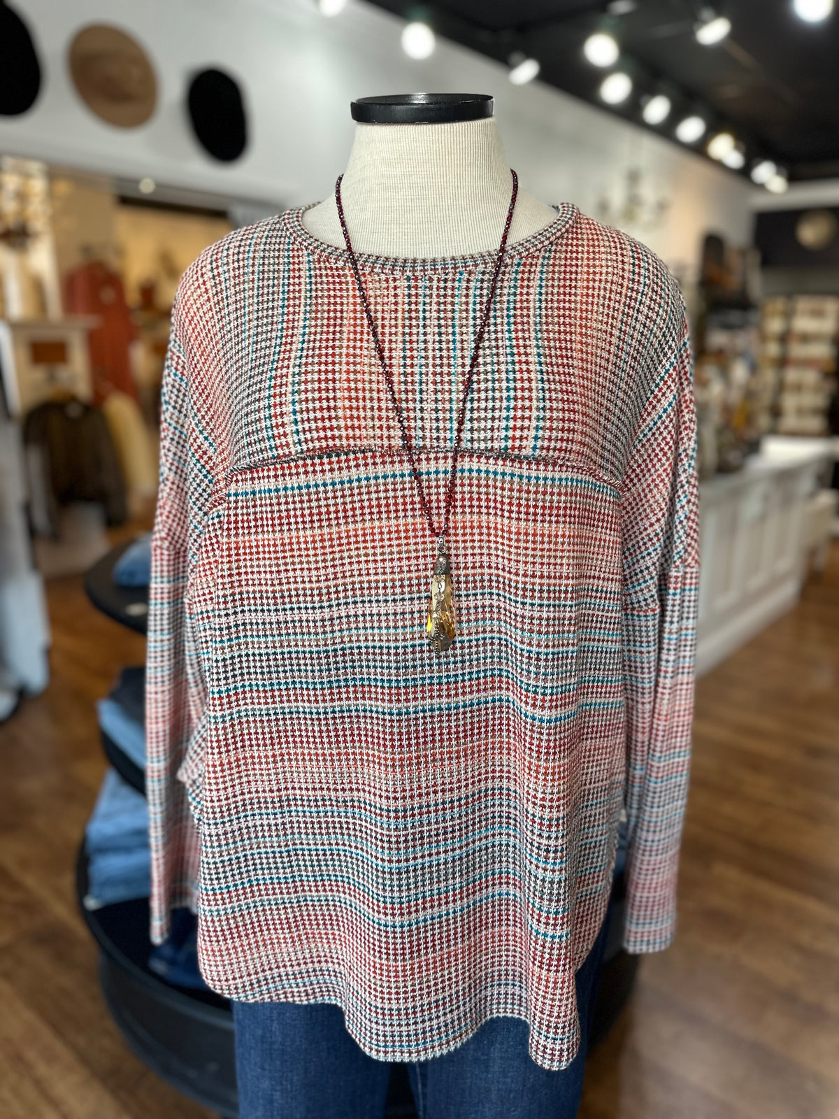 Essential Ease Plaid Pullover Top