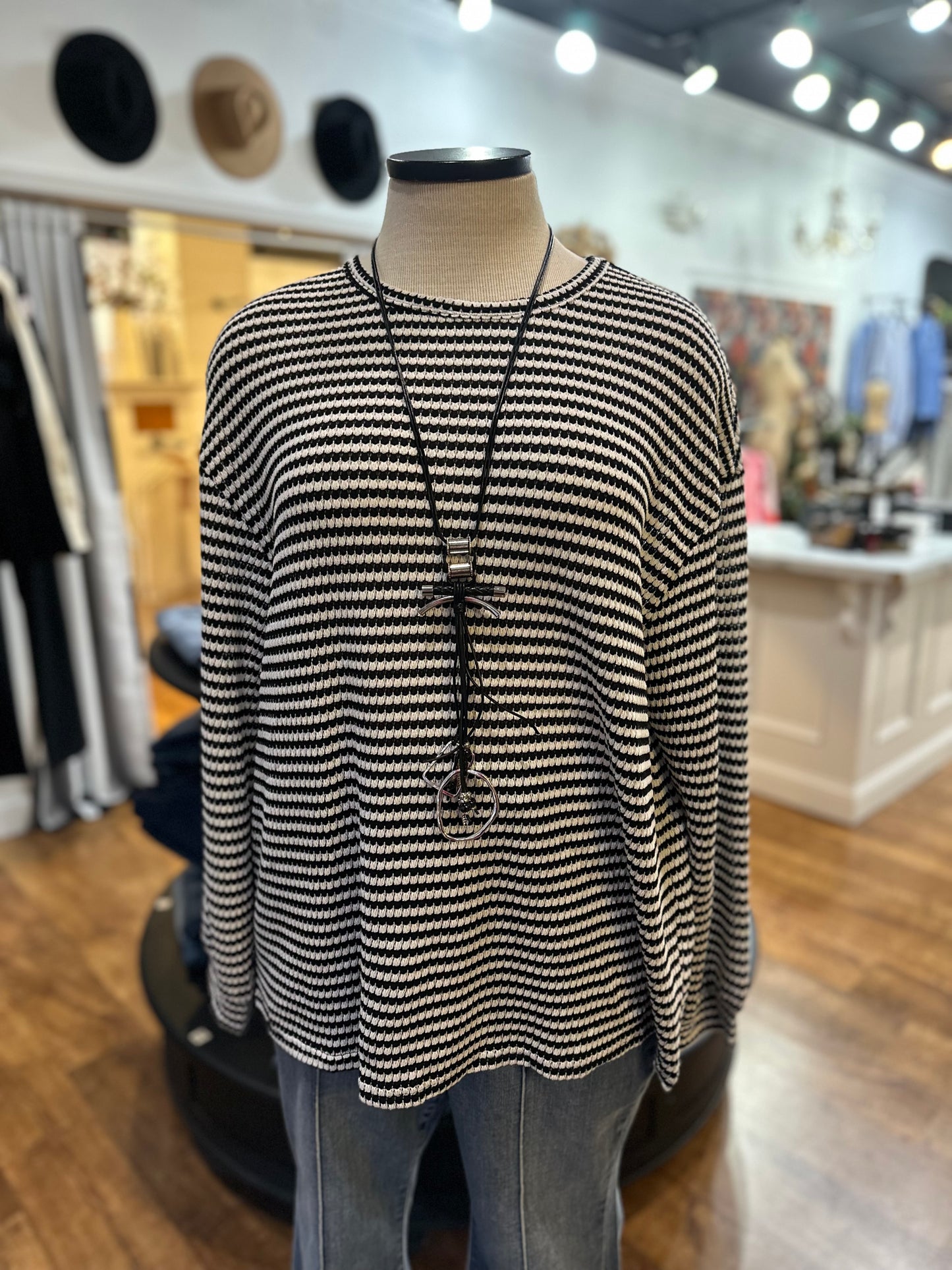 As Promised Striped Long Sleeve Top