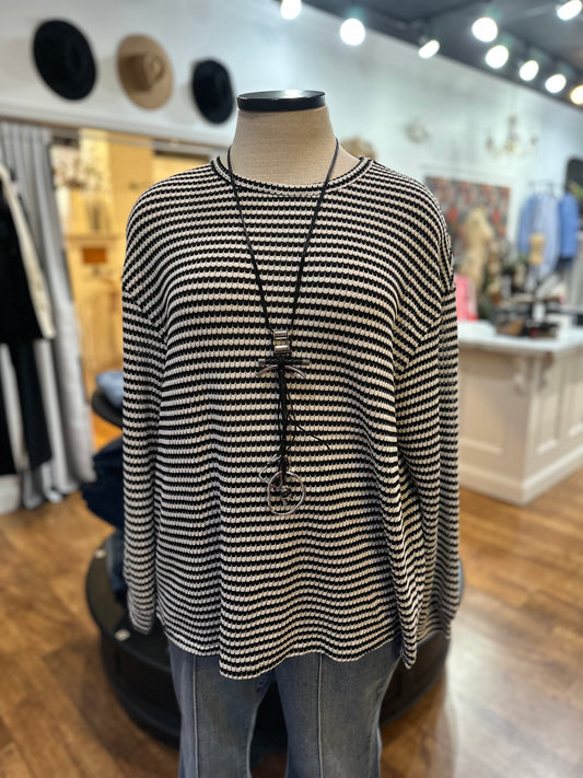 As Promised Striped Long Sleeve Top