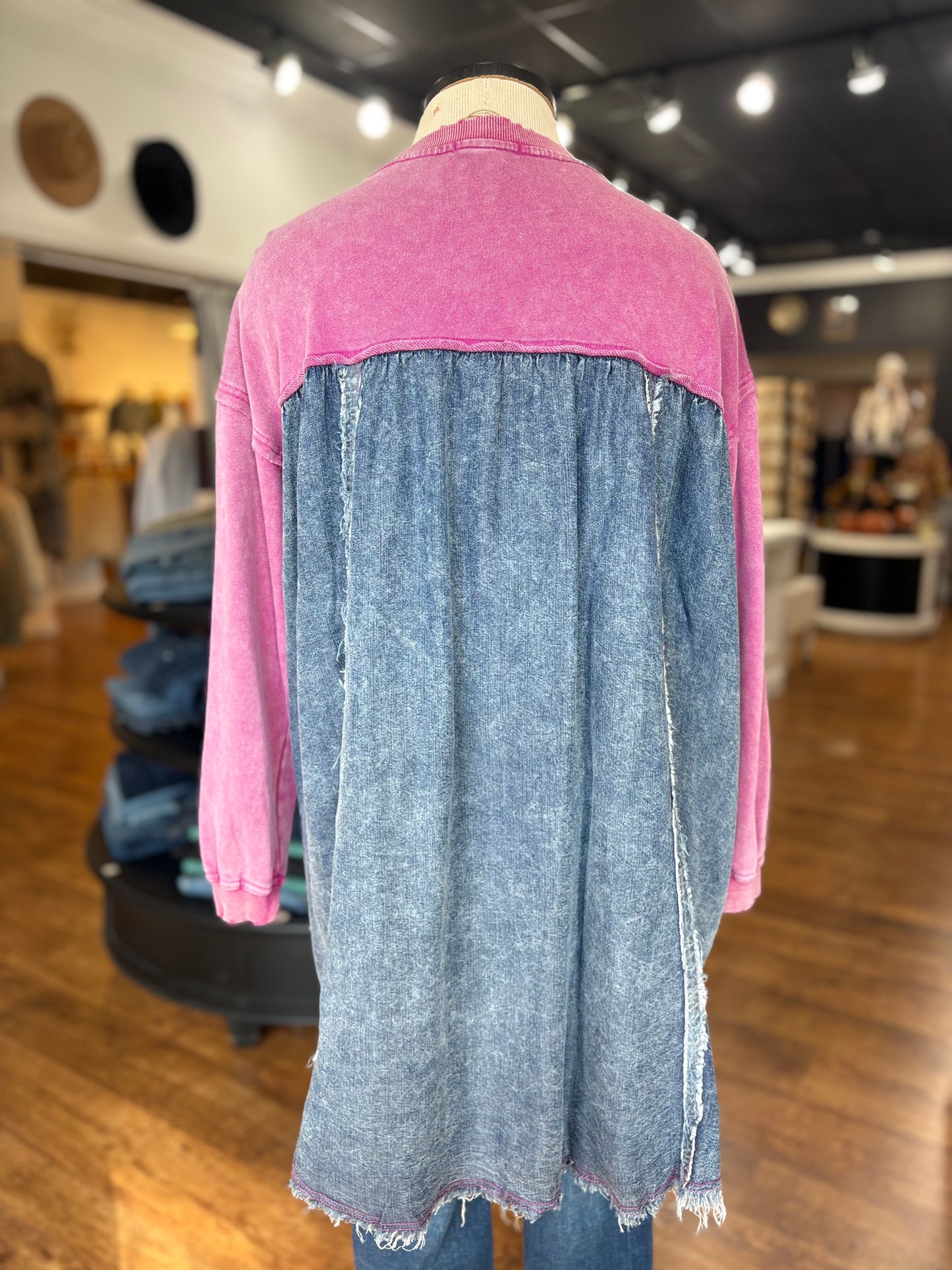 Keep It Going Washed Bow Patch Pullover