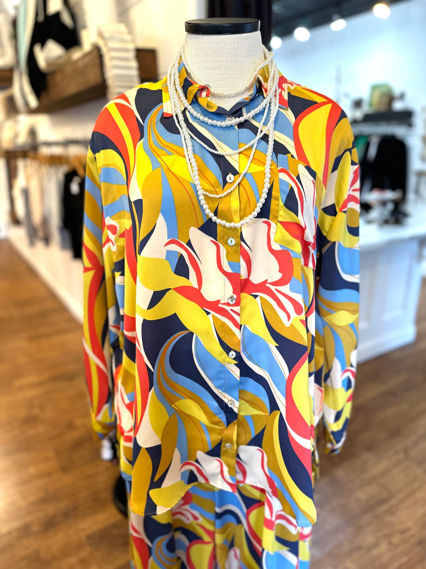 Coming To Town Abstract Button Up Shirt