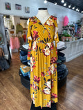 Living Your Best Life Floral Maxi Dress ~ Mustard