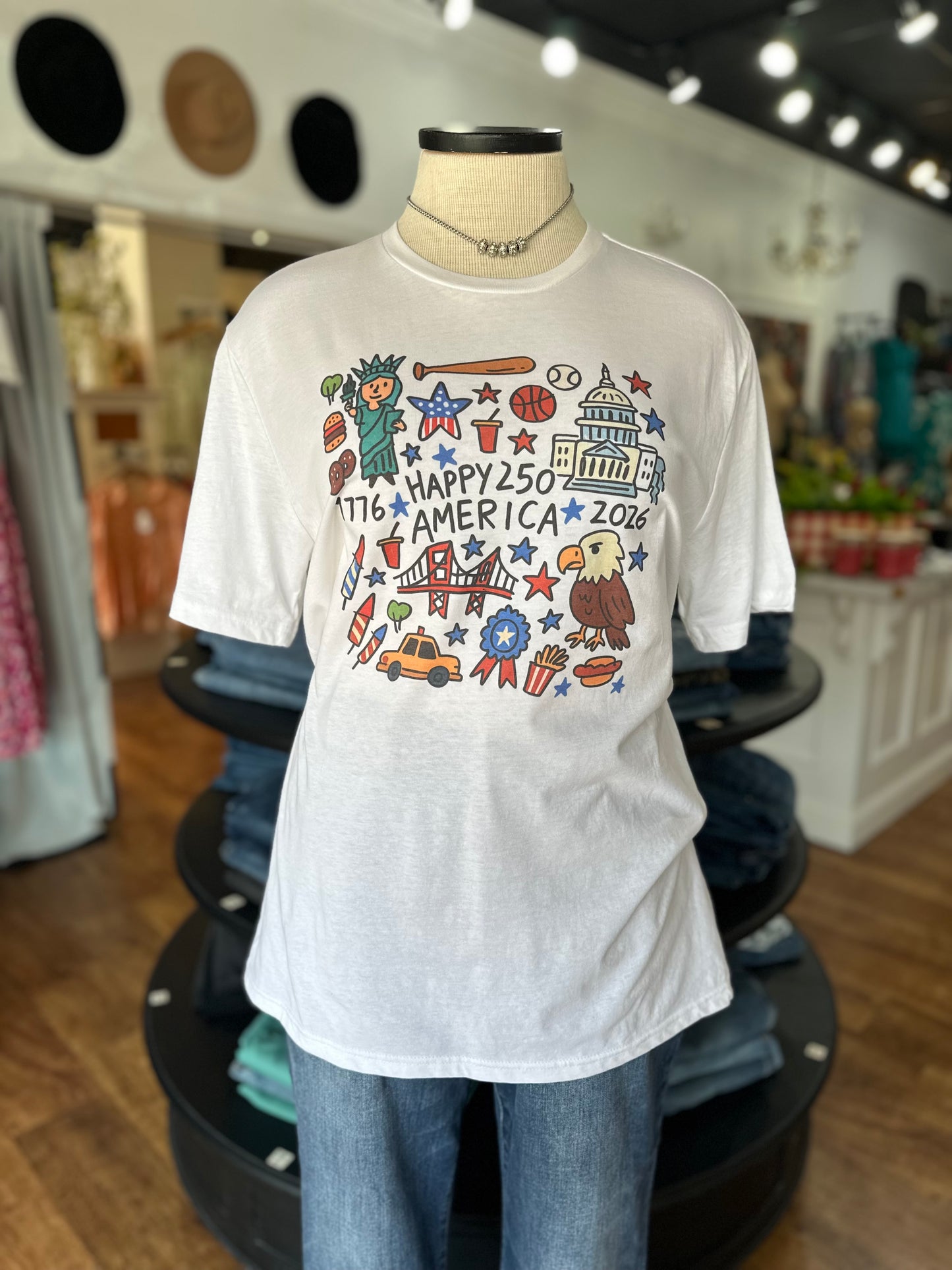 Happy 250 America Graphic Tee