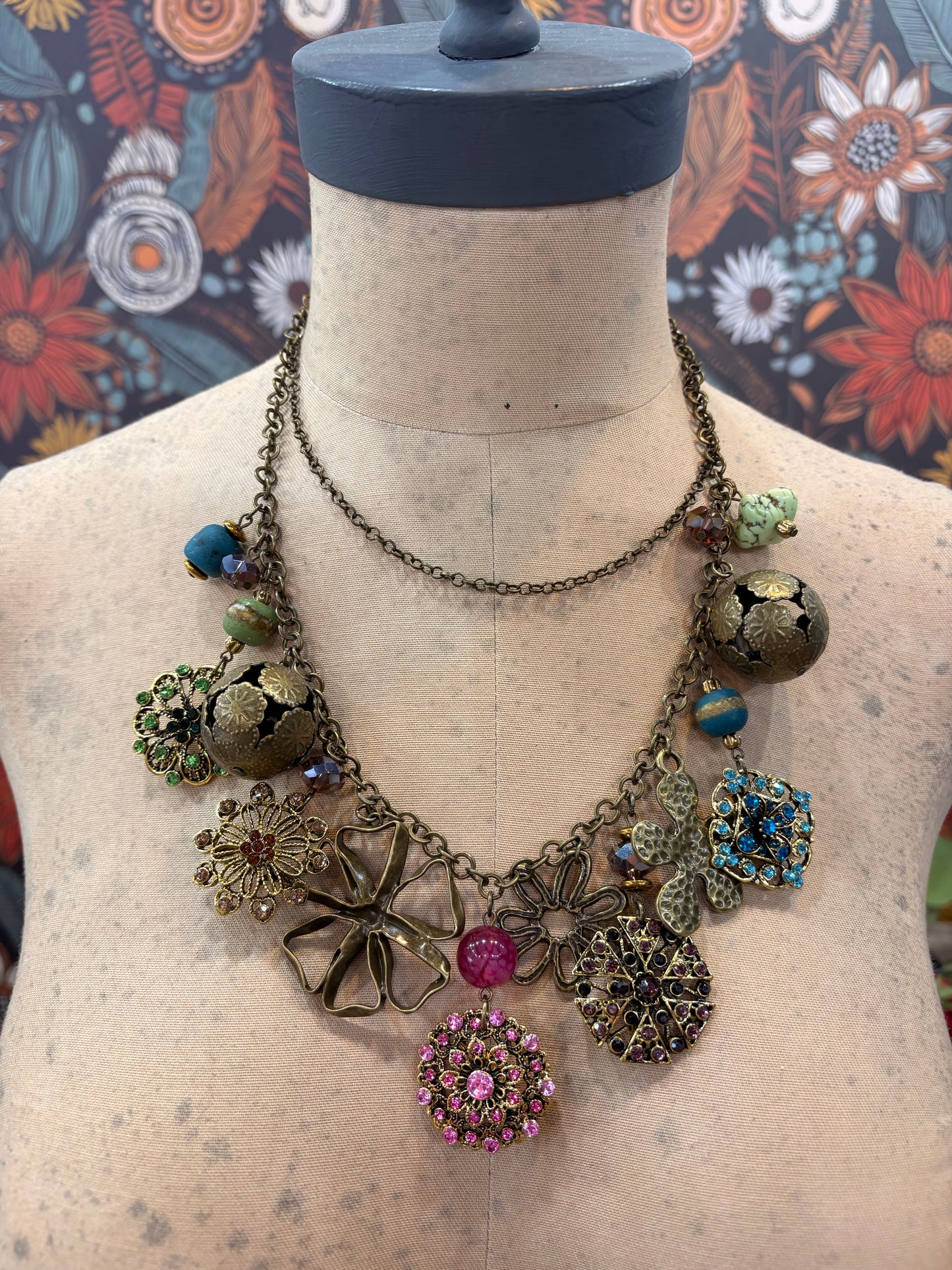 Boho Garden Party Charm Necklace