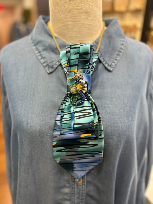 Simply Elegant Necktie Necklace Accessory / Under the Sea