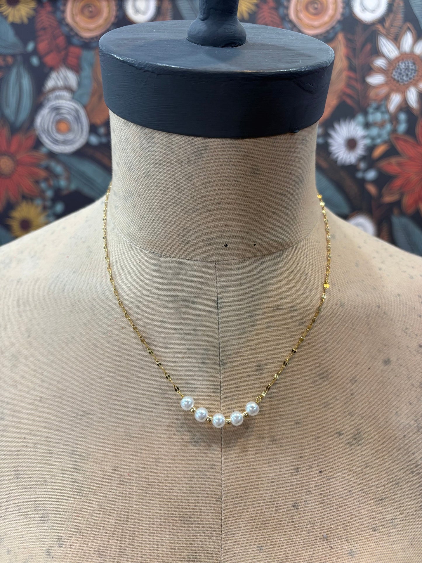 Opaline Gold Pearl Necklace