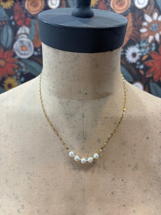 Opaline Gold Pearl Necklace