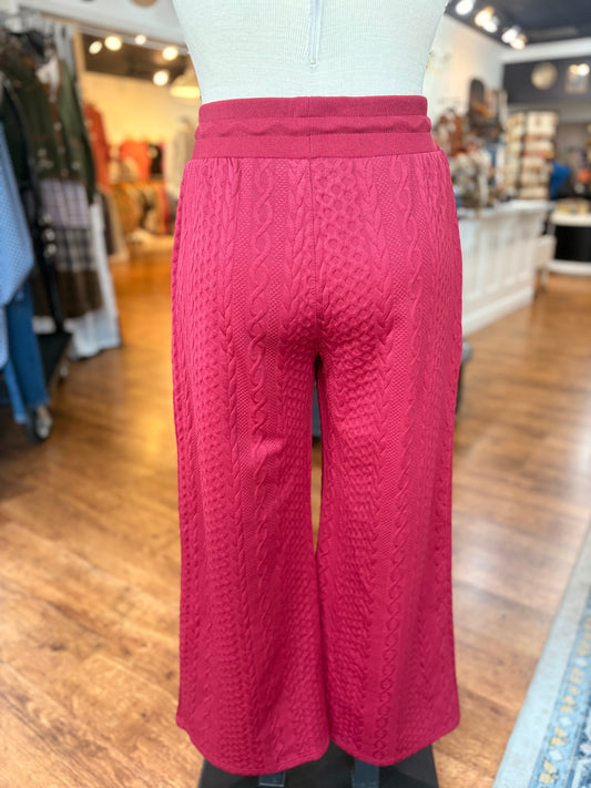 Off Duty Textured Wide Leg Pants