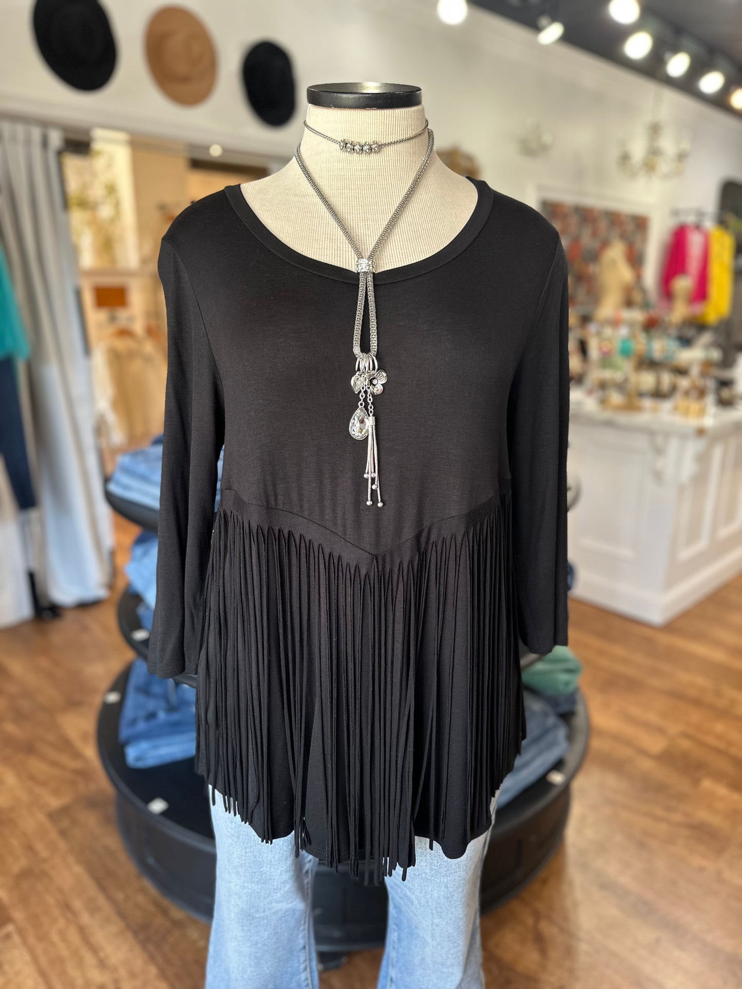 Here For The Ride Fringe Top