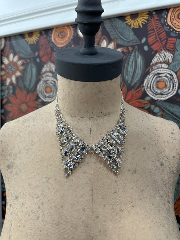 Boarding First Class Rhinestone Collar Necklace