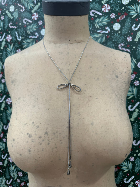 No Brainer Lariat Necklace ~ Silver