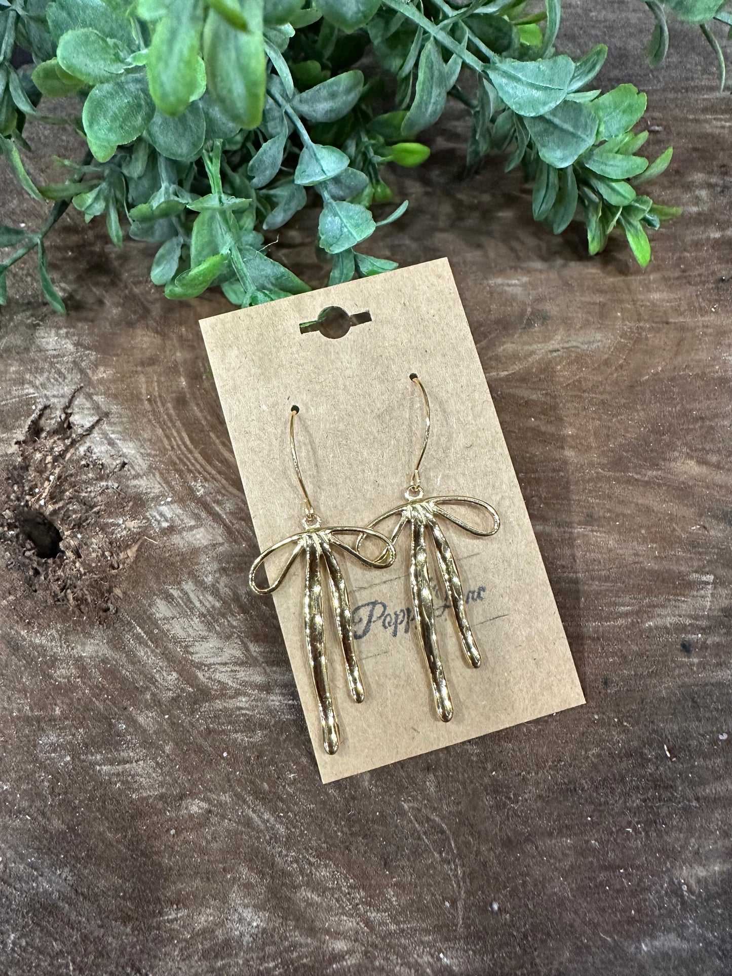 Pretty Please Bow Earrings ~ Gold