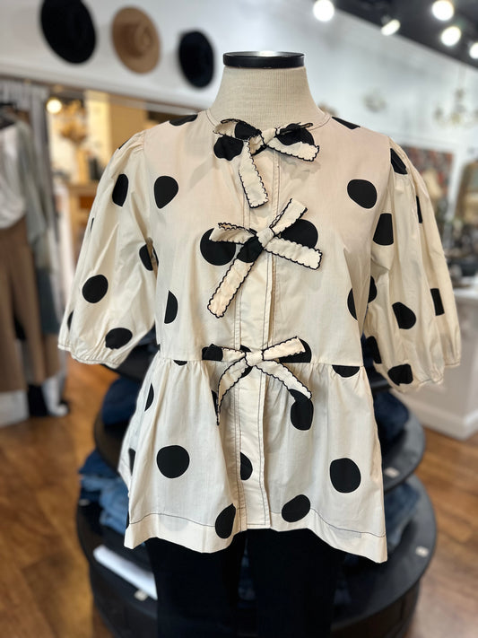 Cute As A Bow Polka Dot Top