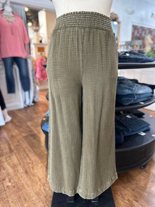 Cool Energy Wide Leg Pants ~ Olive