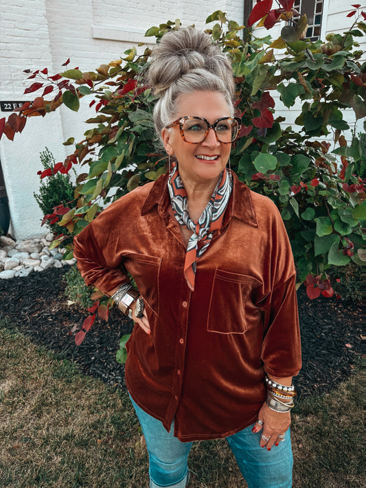 Fall Escape Velvet Top