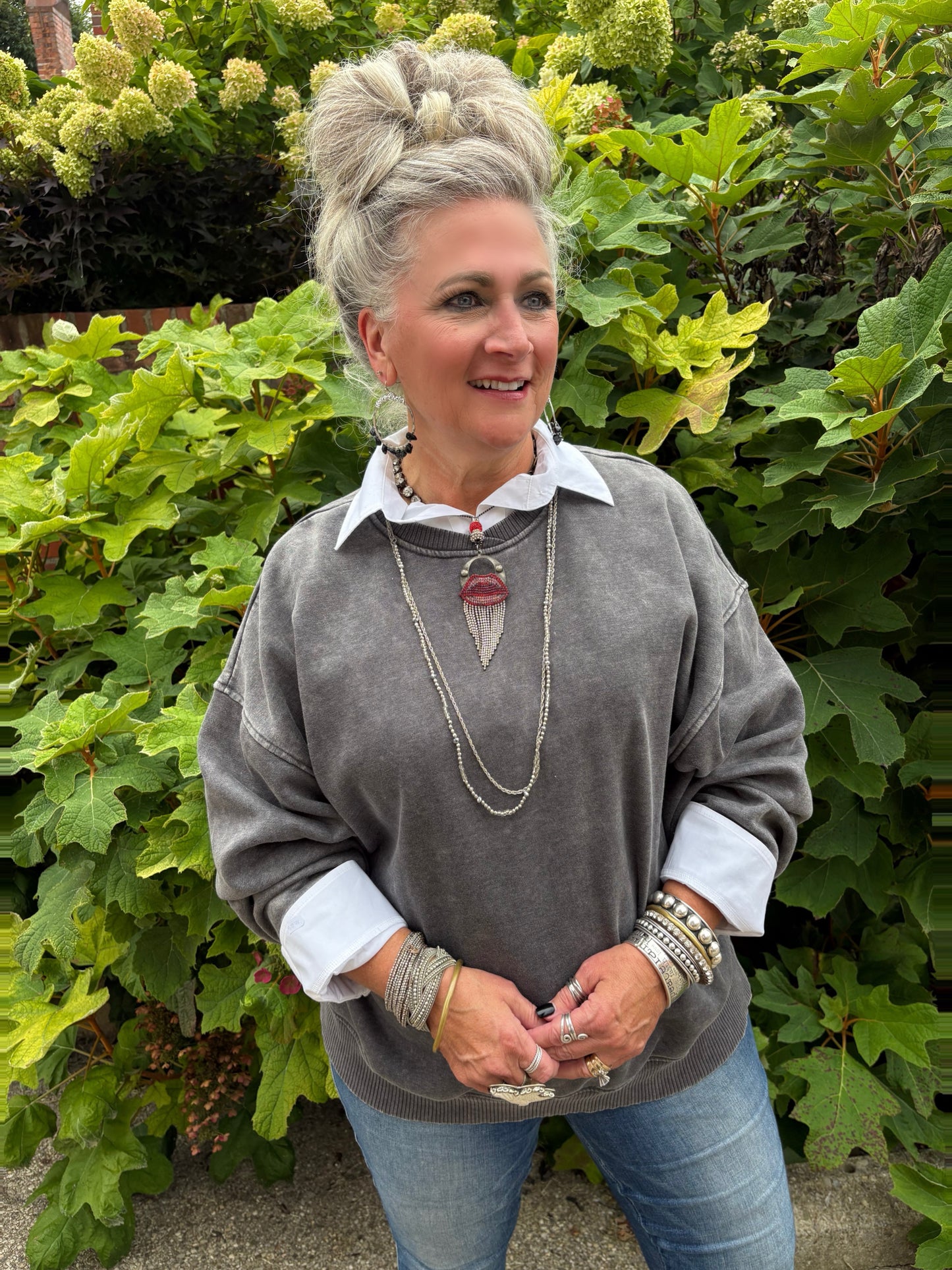 Casual Staple Mineral Wash Pullover ~ Ash Grey