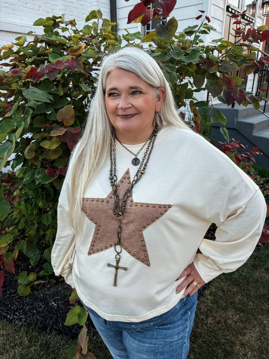 Star Studded Crew Neck