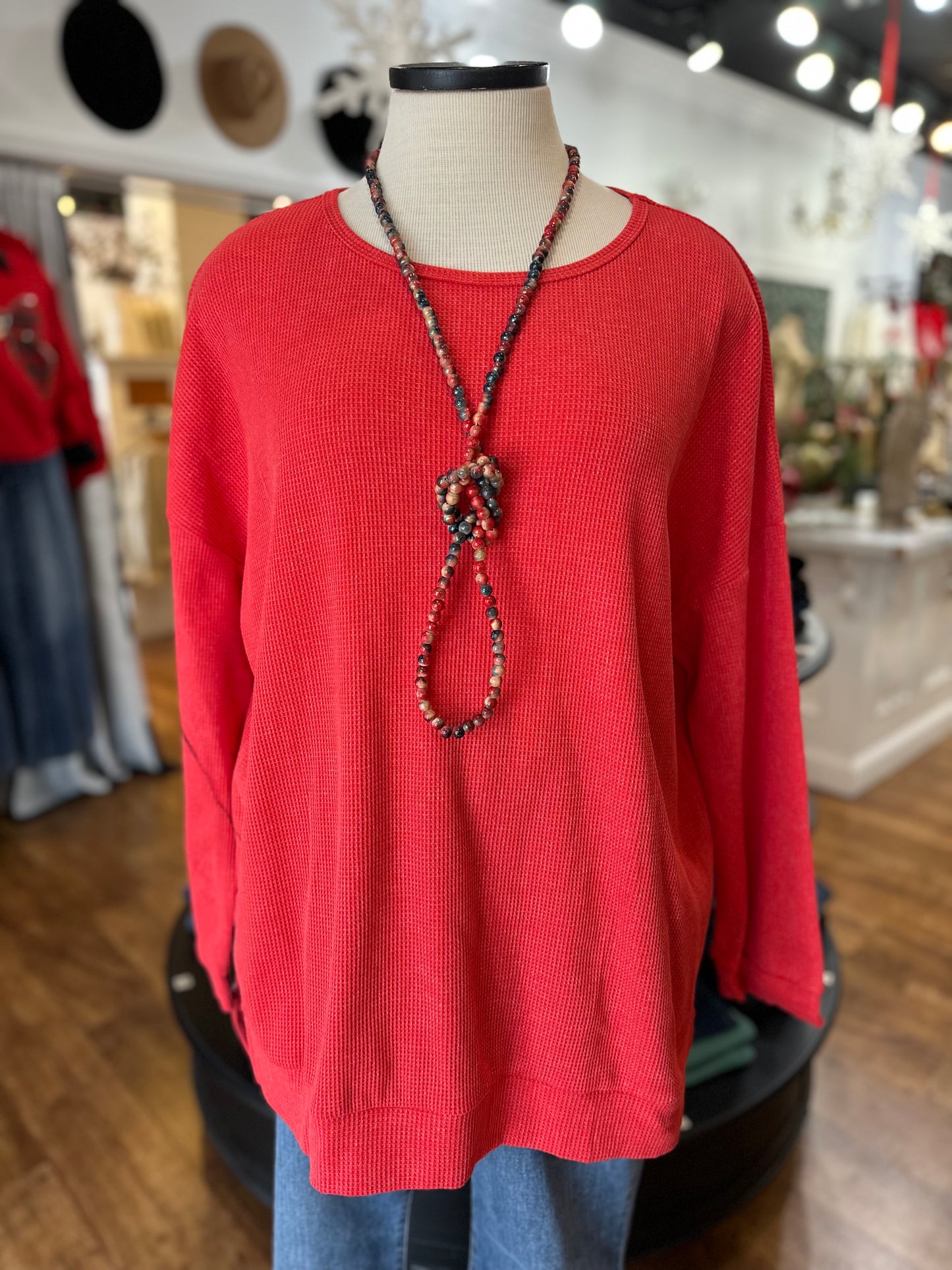 Fell For You Waffle Knit Top