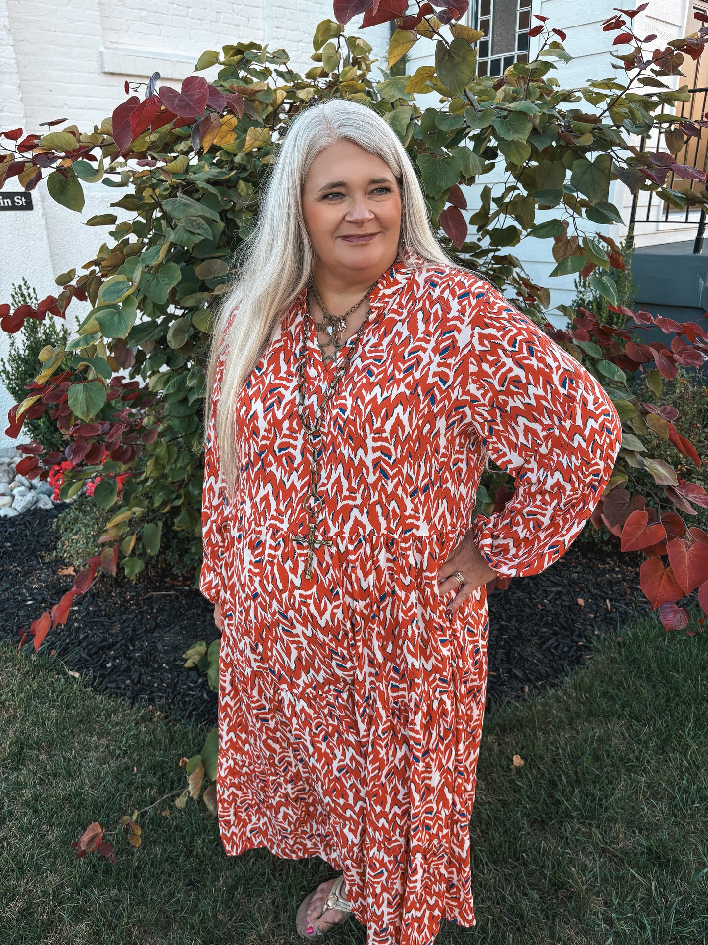 Just Like That Abstract Print Maxi Dress