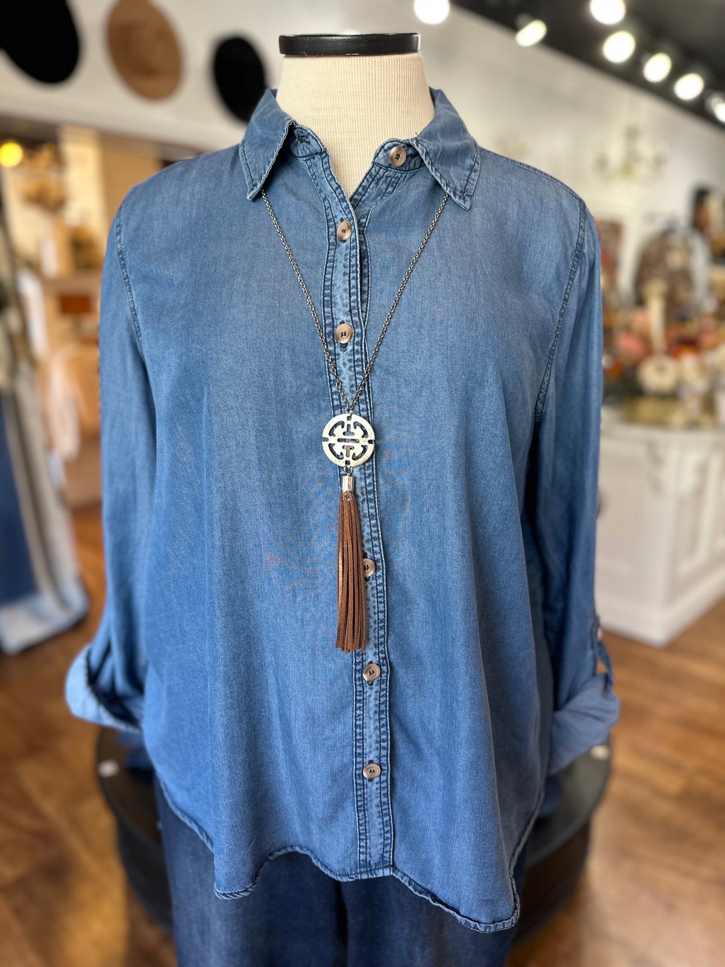 Feeling Lively Chambray Top