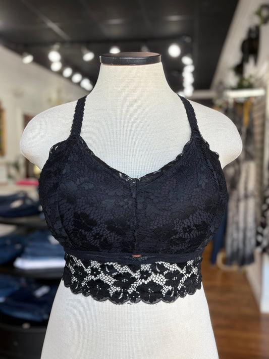 Juliette Deluxe Racerback Lace Bralette ~ Black