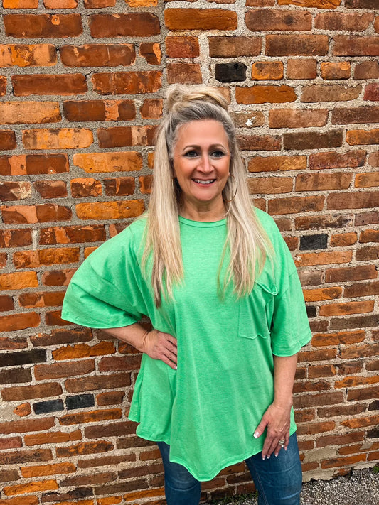 Ready To Go Boyfriend Tee Shirt ~ Heathered Green