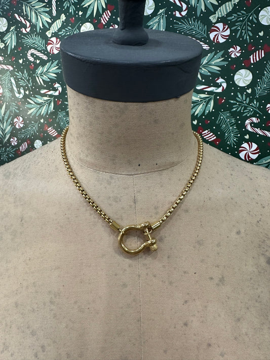 High Roller Horseshoe Buckle Necklace ~ Gold