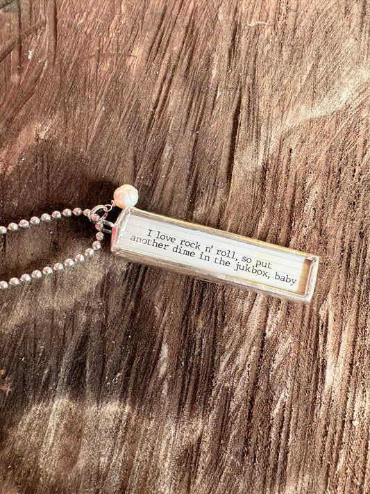 Soundtrack Of My Life Necklace ~ I Love Rock N' Roll