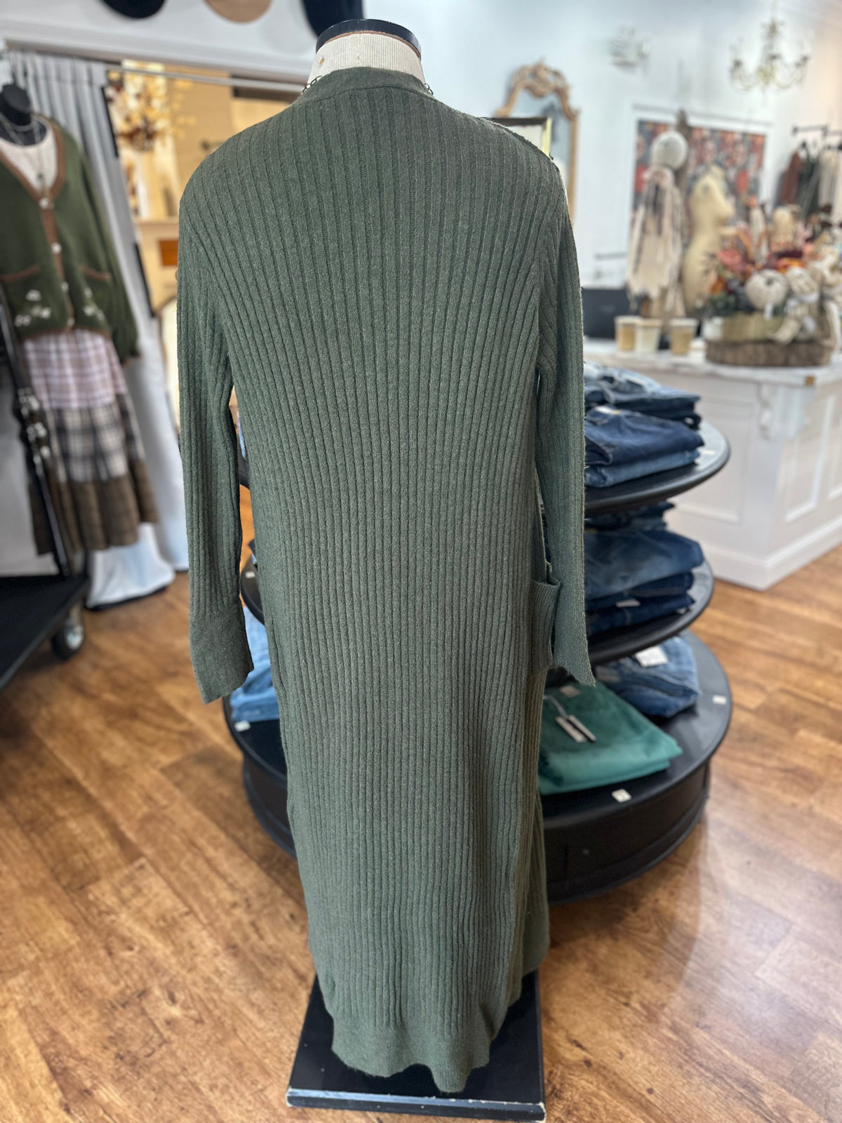 Filled With Hope Duster Cardigan ~ Olive