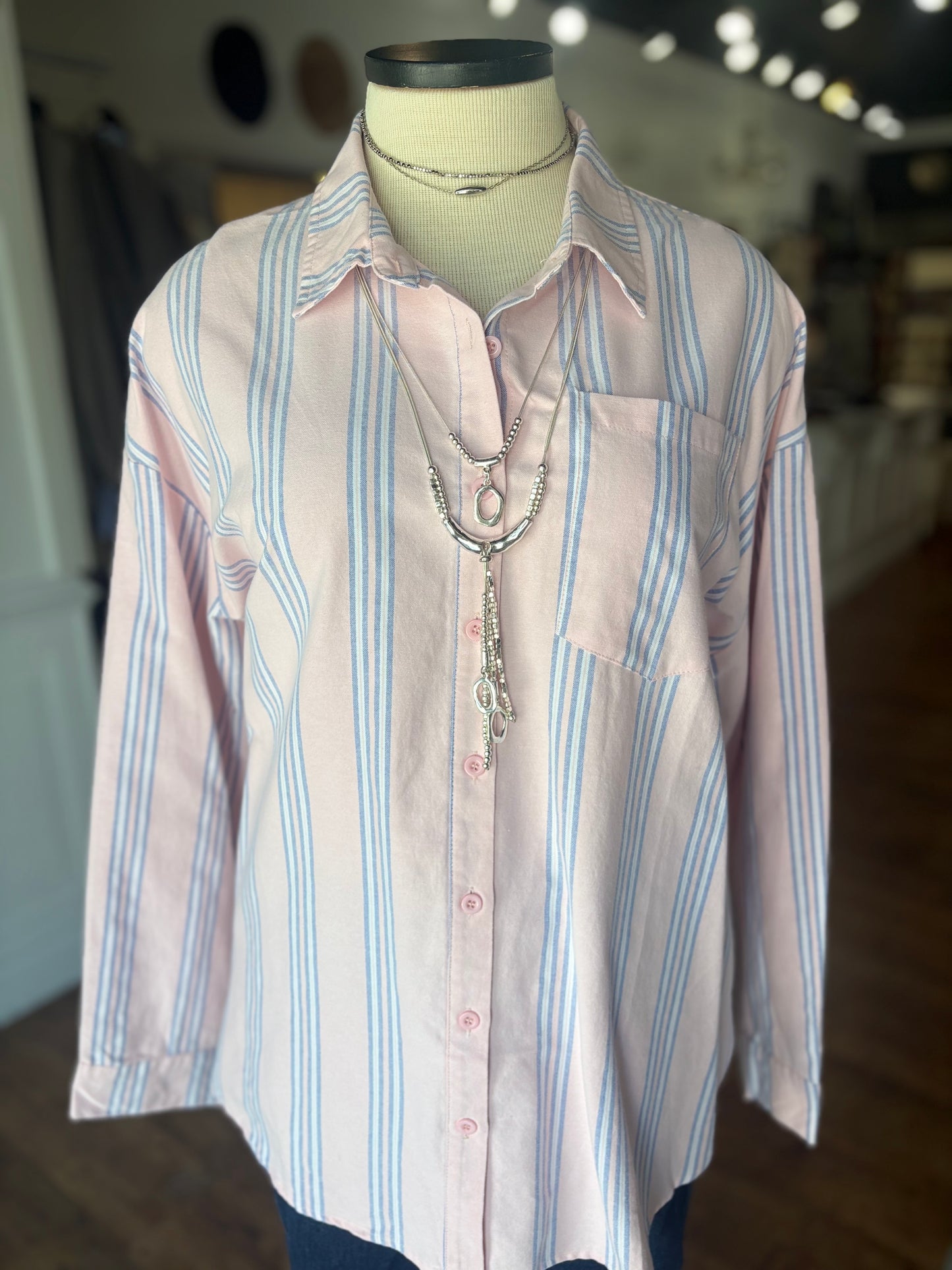 Hear Me Out Striped Button Down Shirt